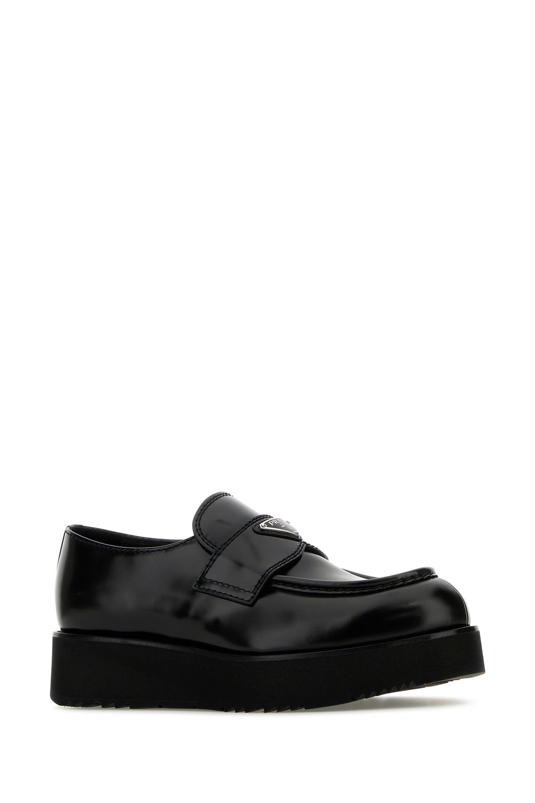 Black leather loafers