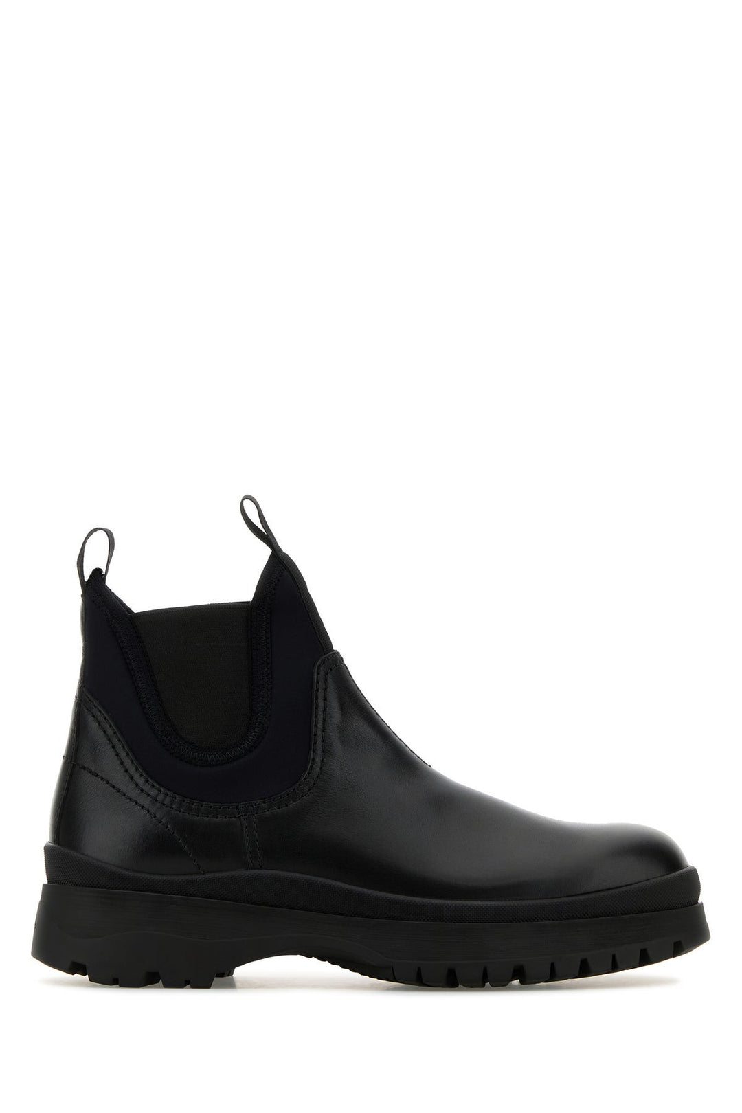 Black leather ankle boots