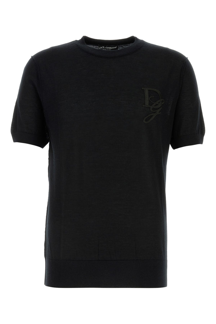 Black cashmere t-shirt