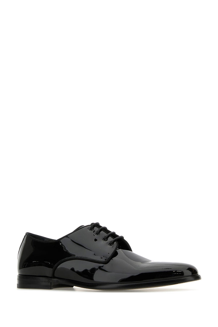 Black leather Raffaello lace-up shoes