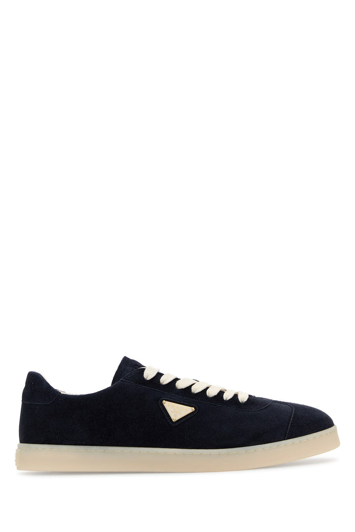 Blue suede sneakers