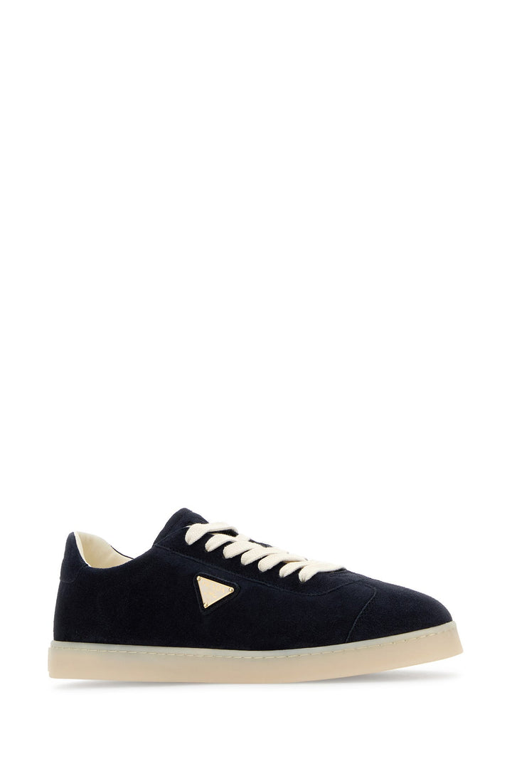 Blue suede sneakers