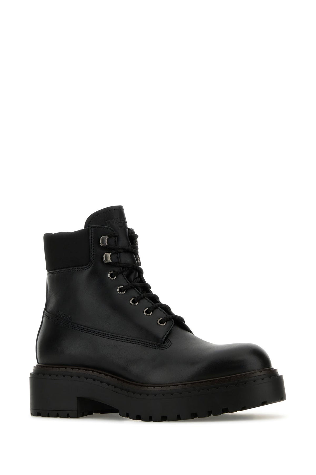 Black leather ankle boots