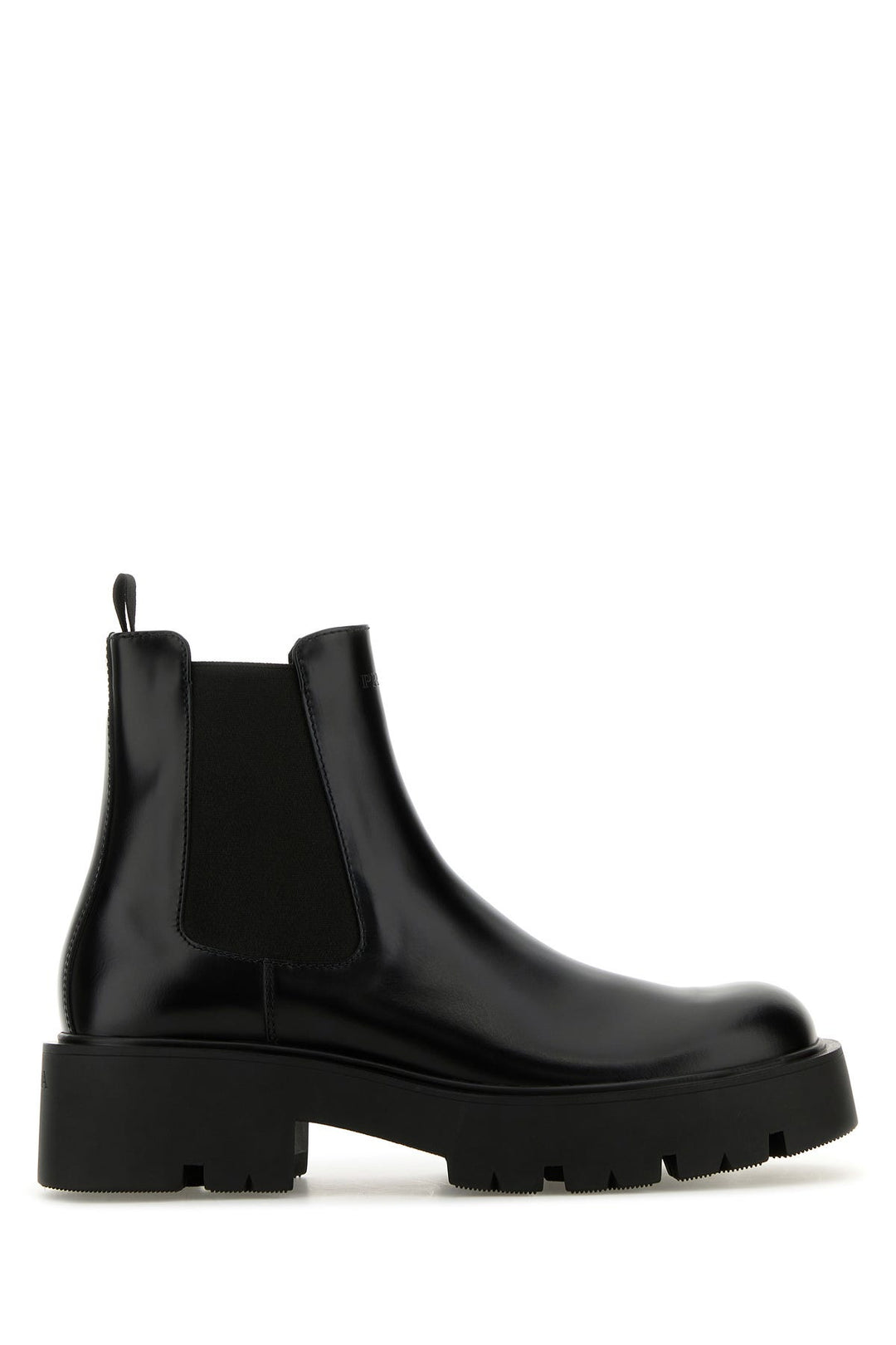 Black leather ankle boots