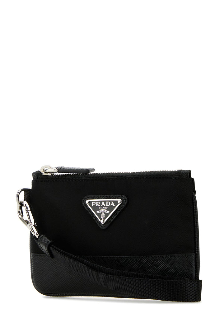 Black nylon and leather wallet