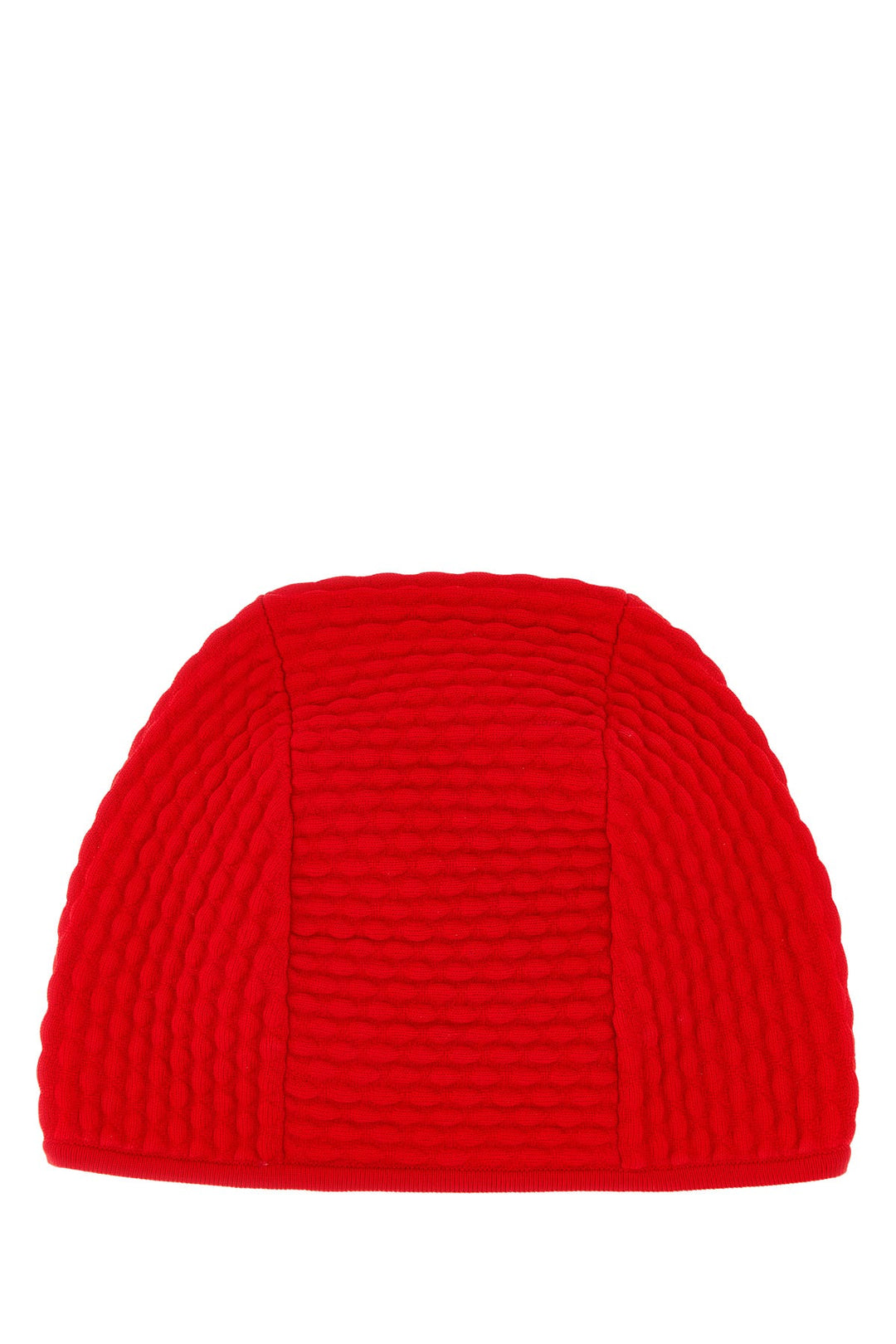 Red stretch nylon blend beanie