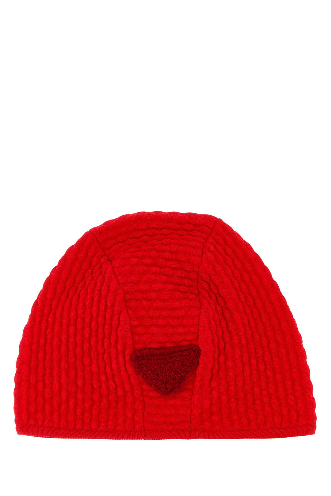 Red stretch nylon blend beanie