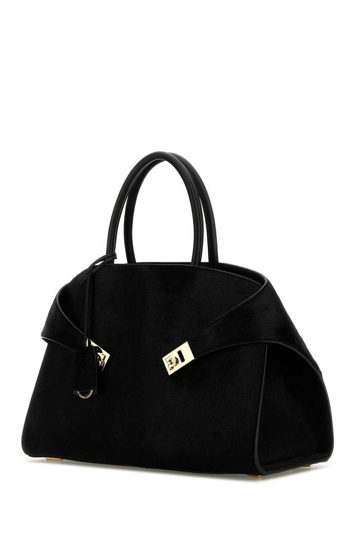 Black calf hair medium Hug handbag