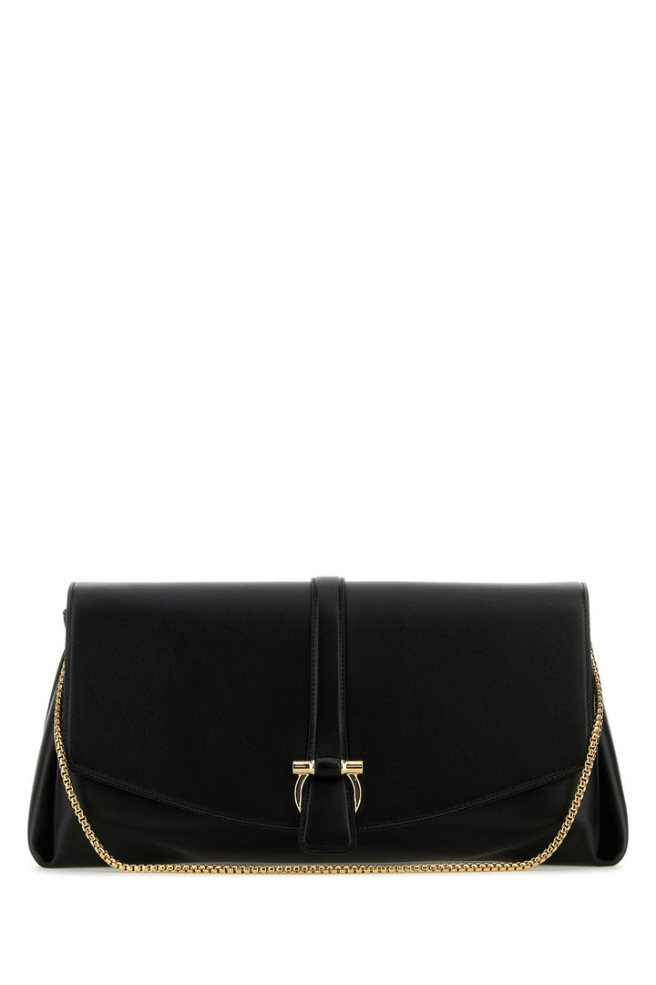 Black leather large crossbody bag