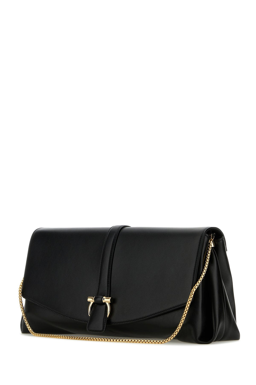 Black leather large crossbody bag