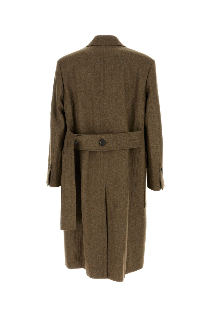 Melange mud wool coat