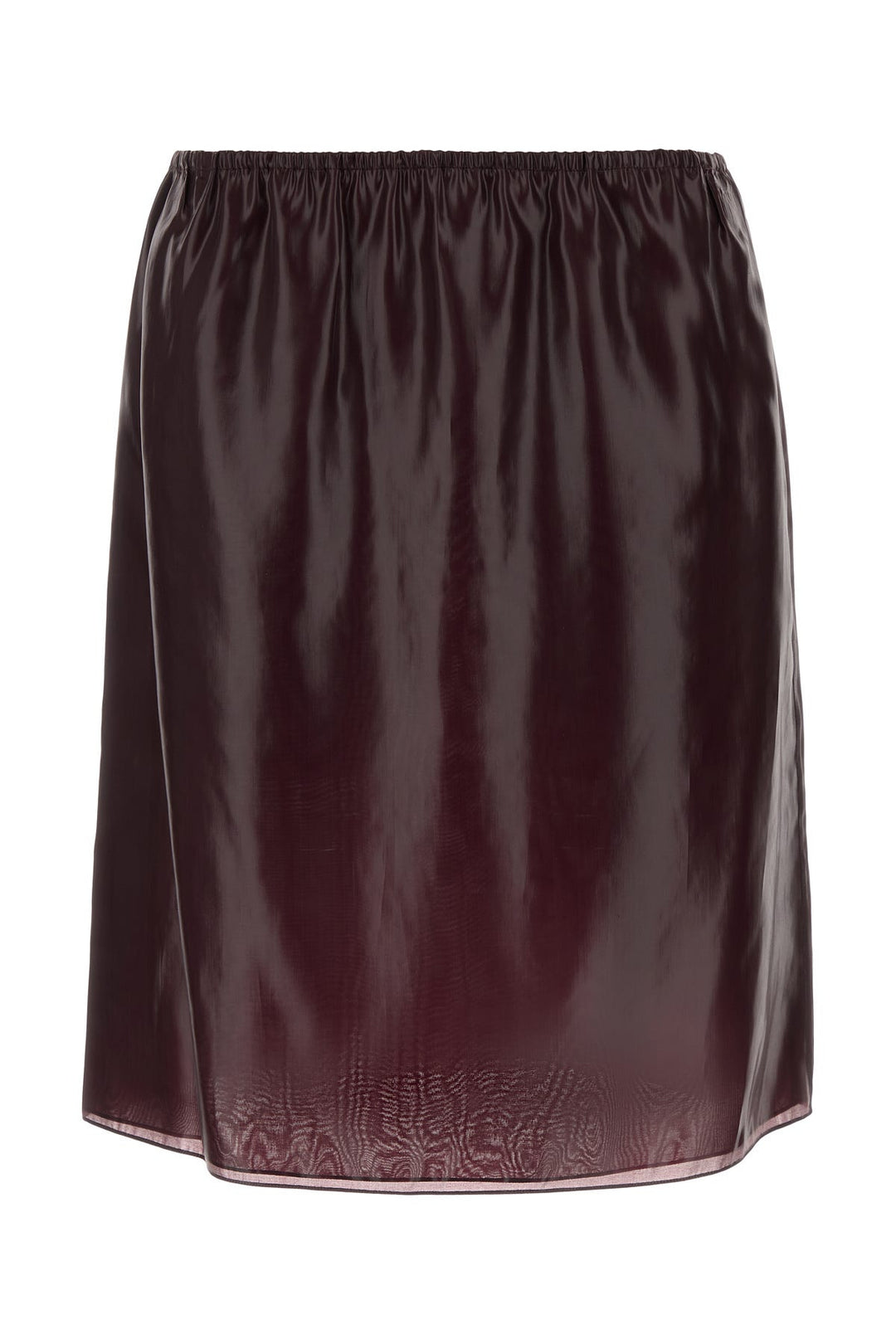 Burgundy nylon blend skirt