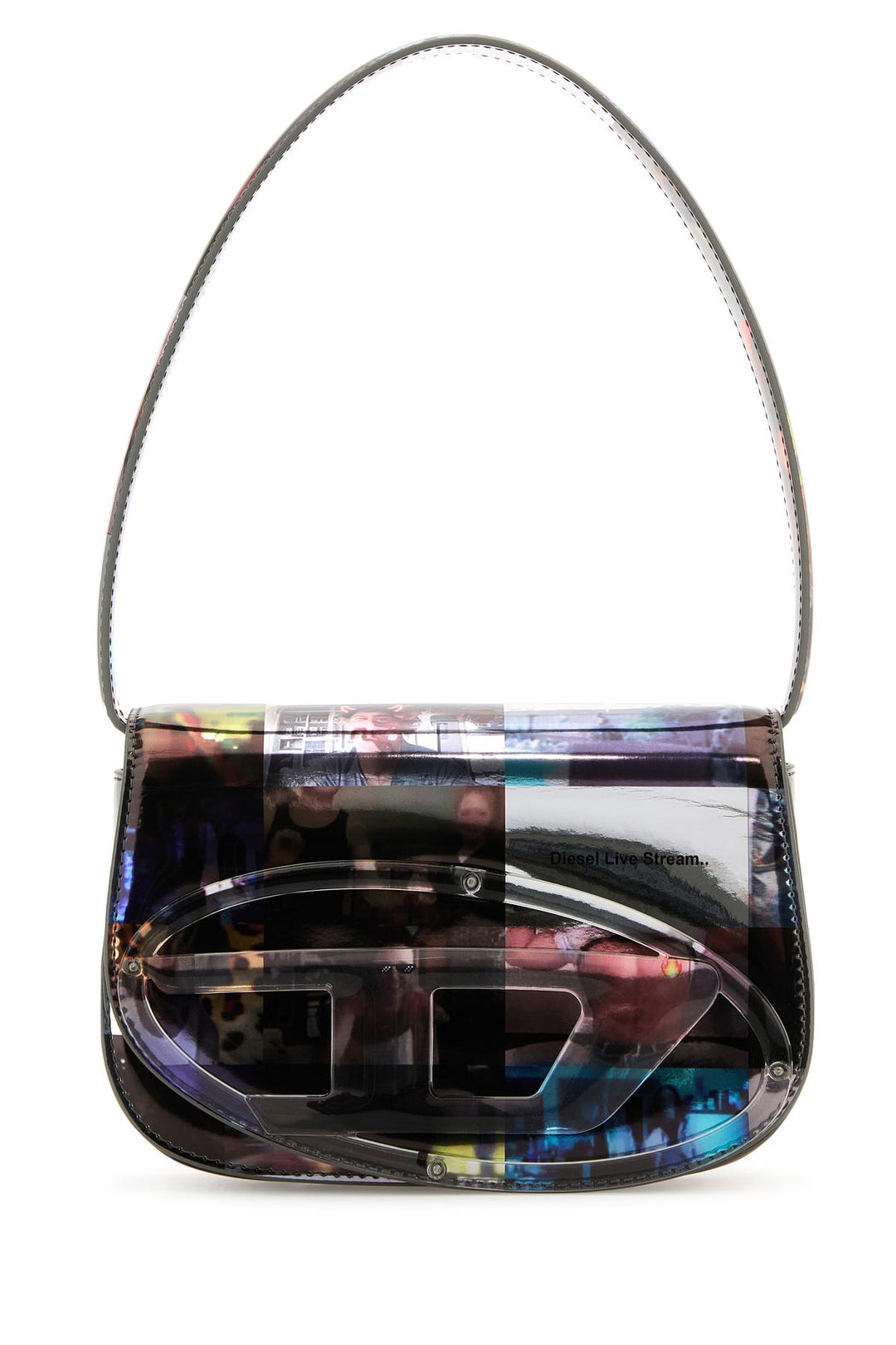 Printed synthetic leather 1DR shoulder bag