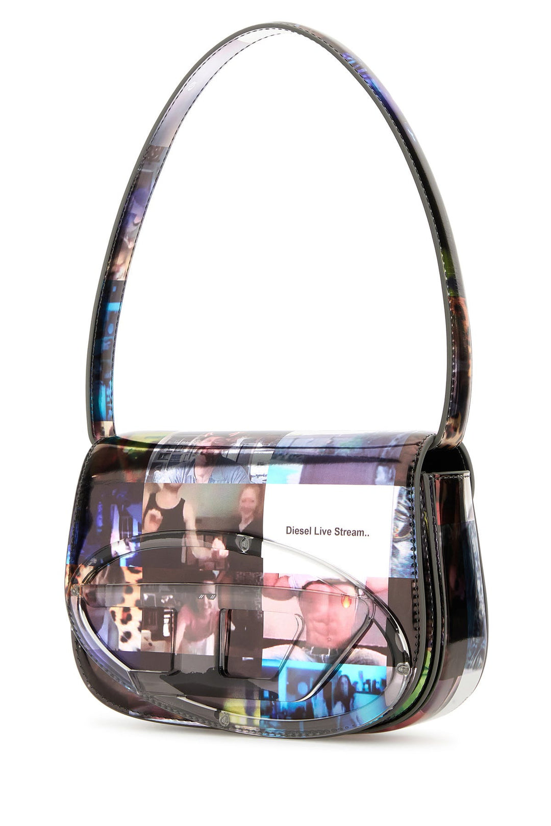 Printed synthetic leather 1DR shoulder bag