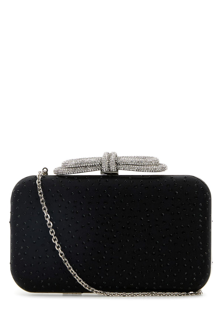 Black satin clutch