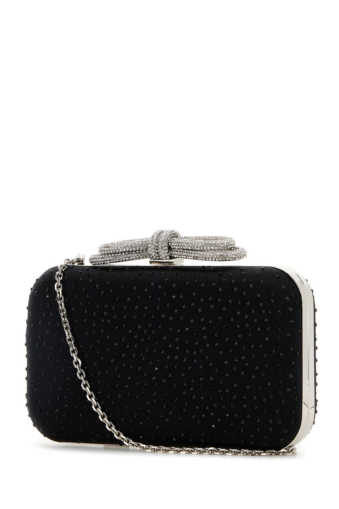 Black satin clutch