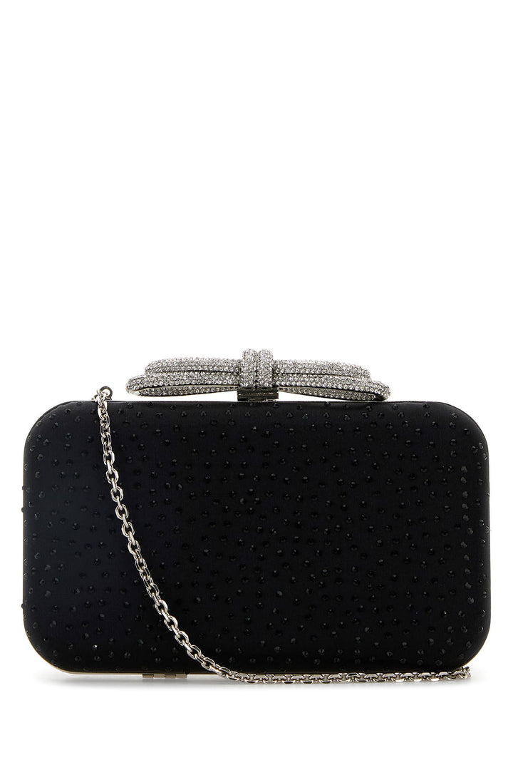 Black satin clutch