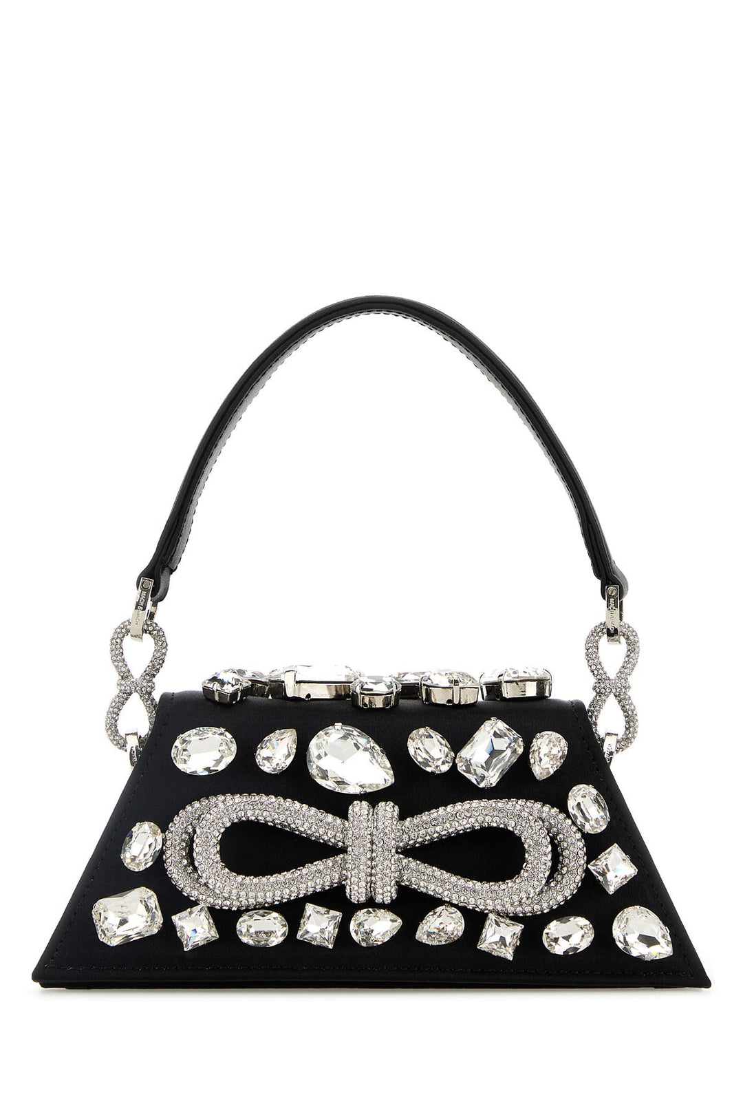 Black satin mini Samantha handbag