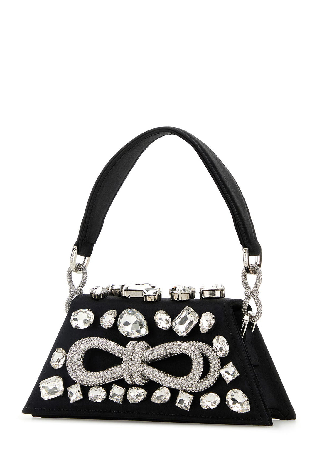 Black satin mini Samantha handbag