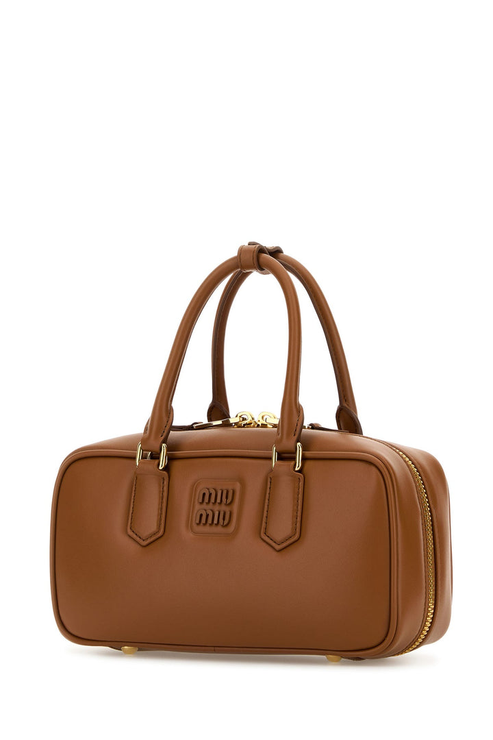 Caramel leather handbag