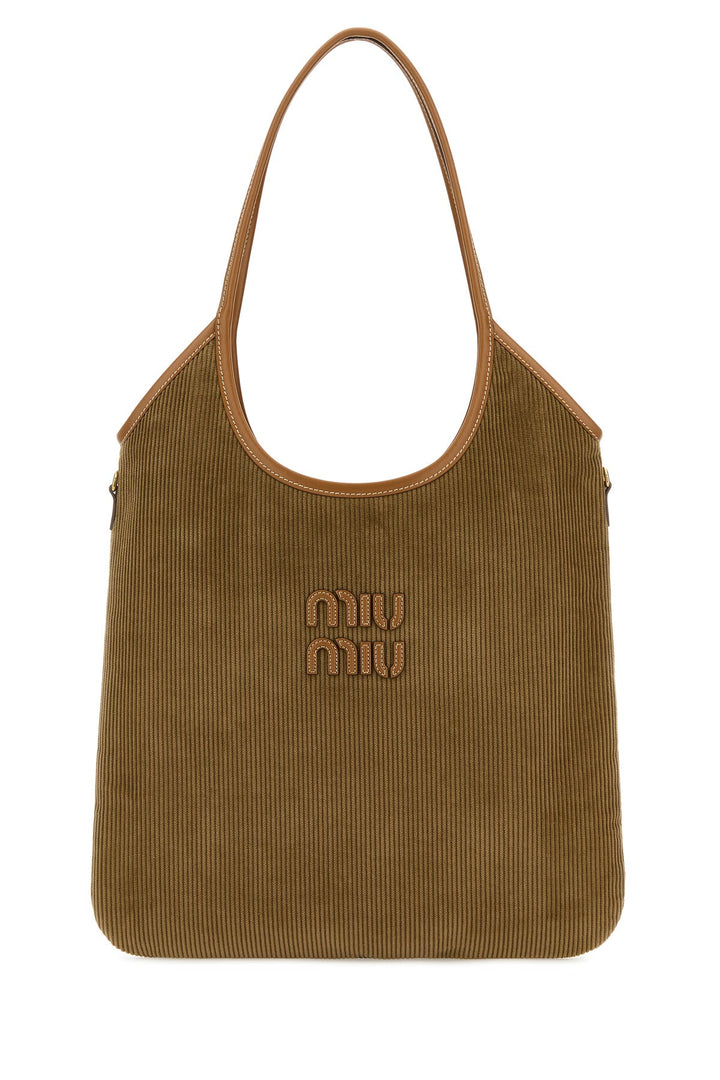 Khaki corduroy shopping bag