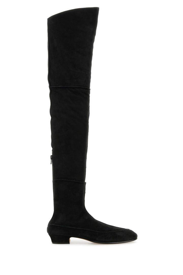 Black suede Awar 25 over-the-knee boots