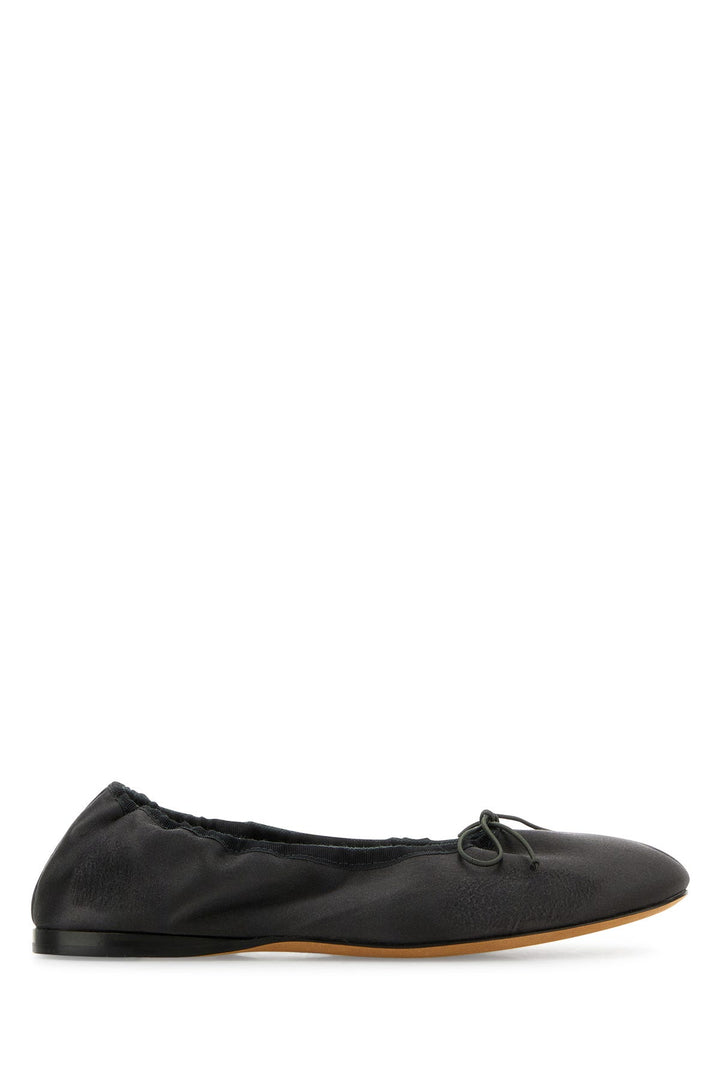 Charcoal leather Awar ballerinas