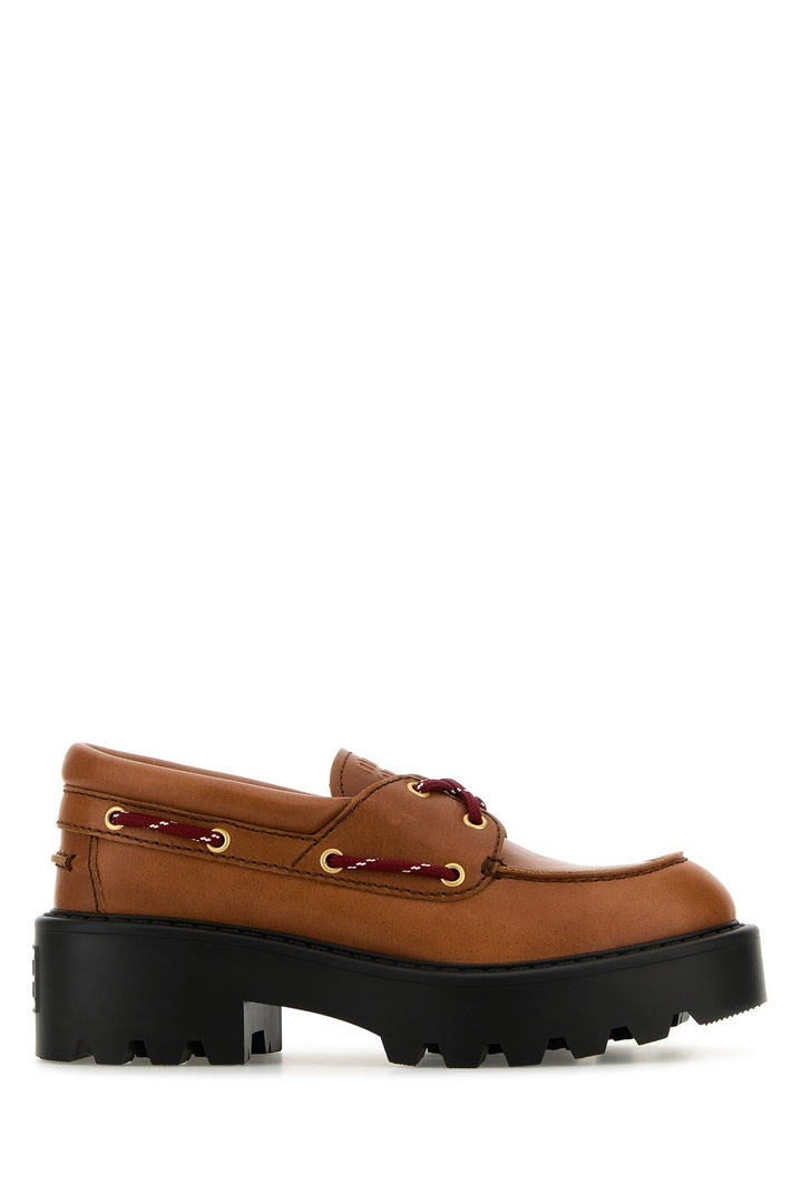 Caramel leather loafers