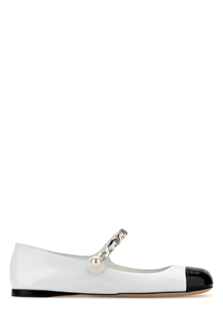 White leather ballerinas