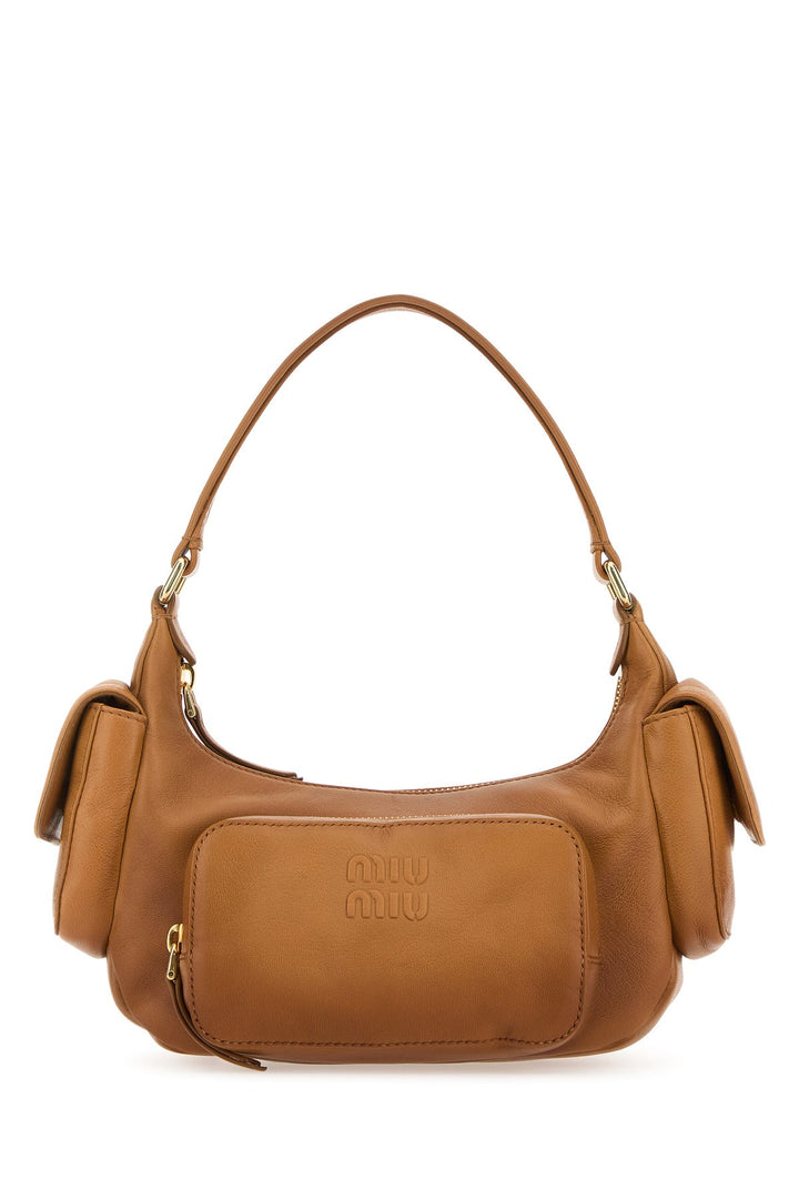 Camel nappa leather Pocket shoulder bag