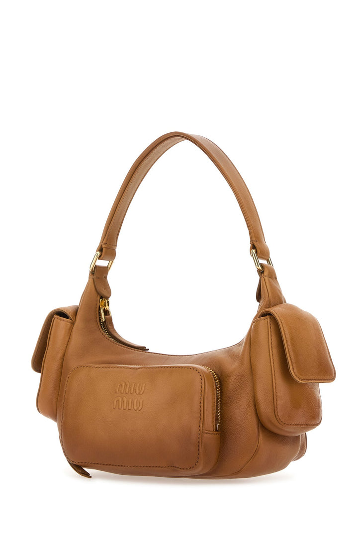 Camel nappa leather Pocket shoulder bag