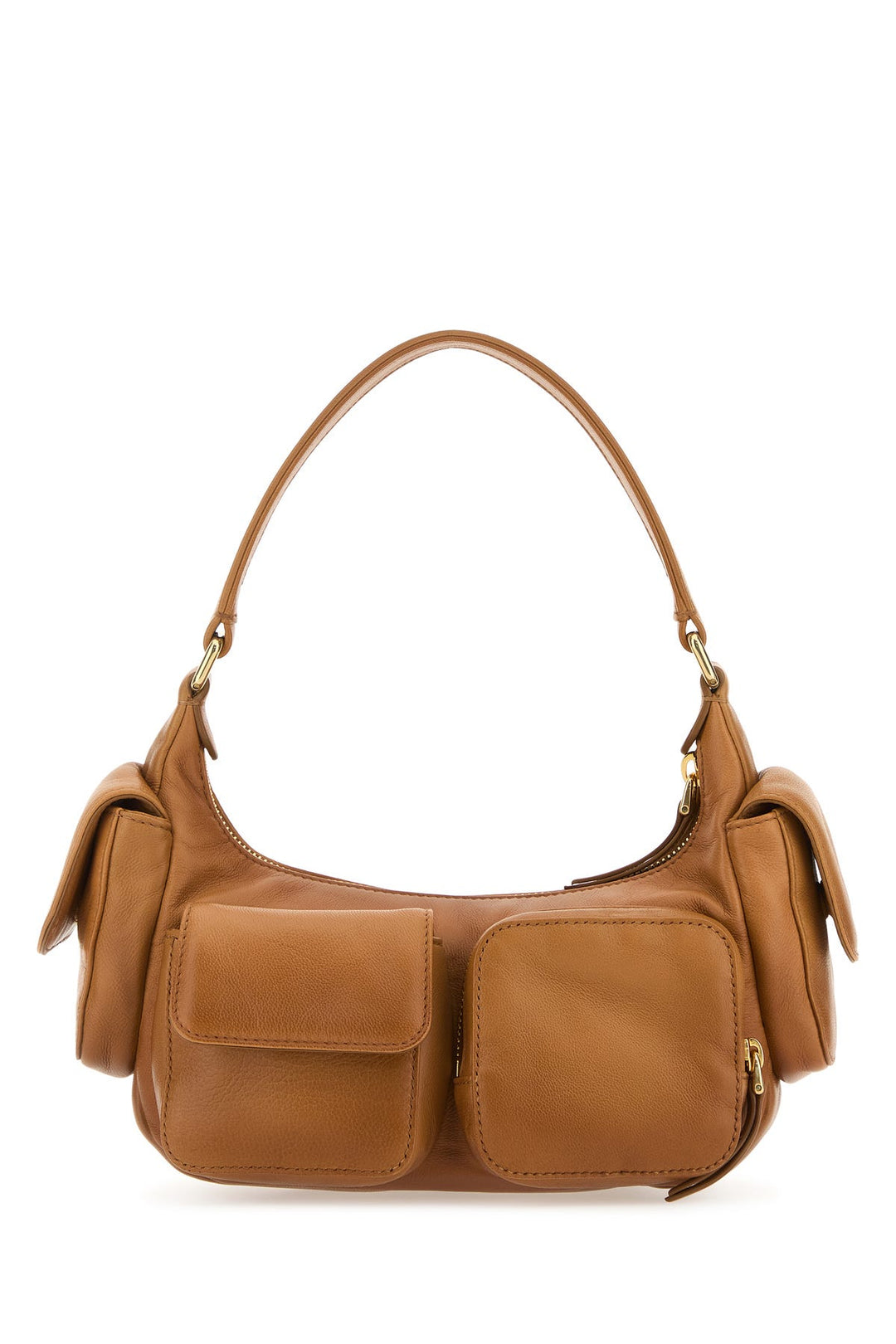 Camel nappa leather Pocket shoulder bag