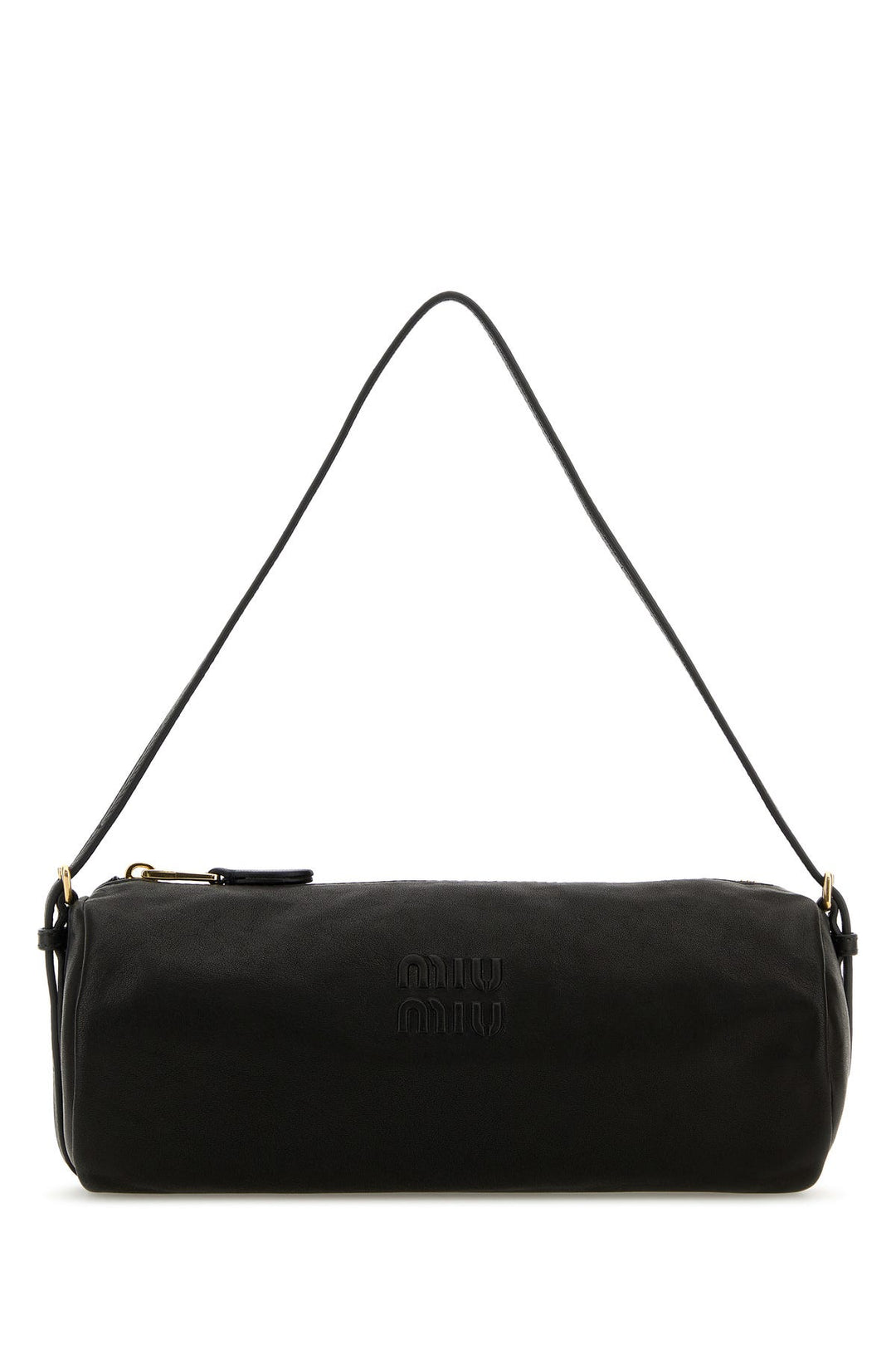 Black nappa leather shoulder bag