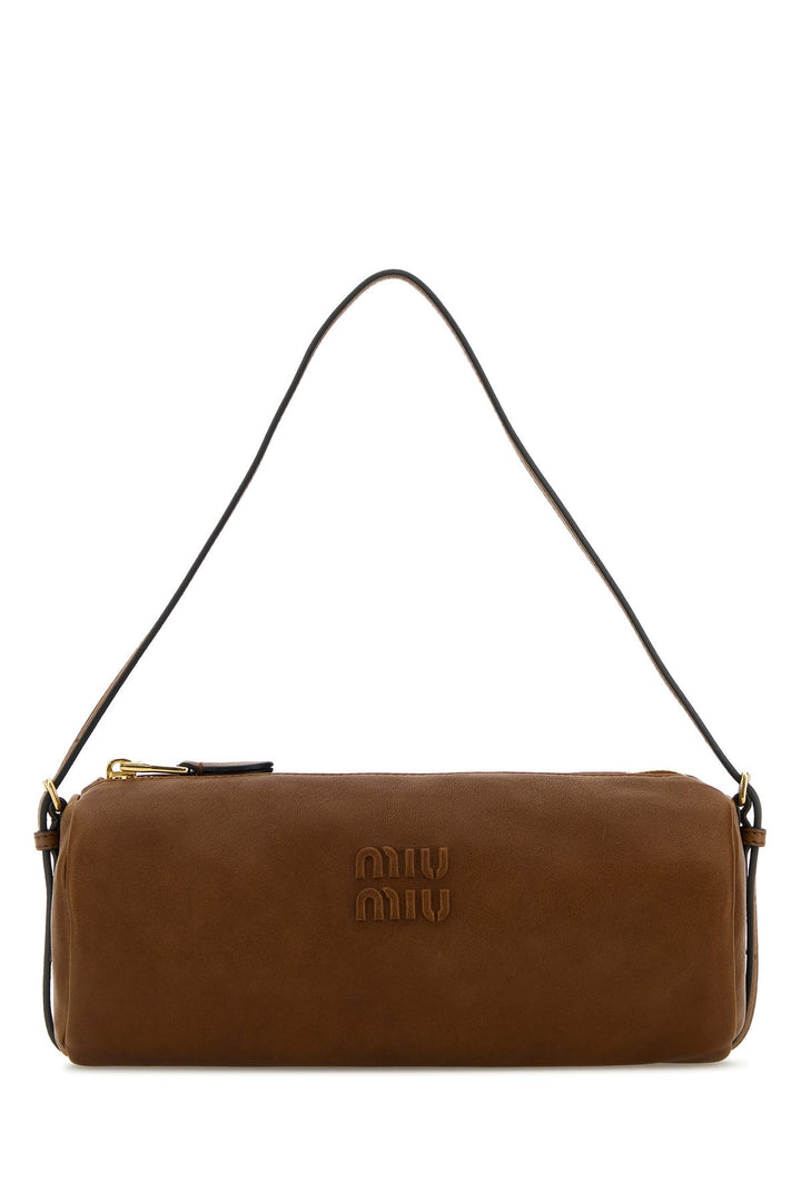 Caramel nappa leather shoulder bag