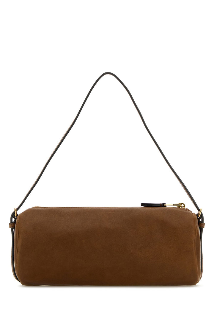 Caramel nappa leather shoulder bag