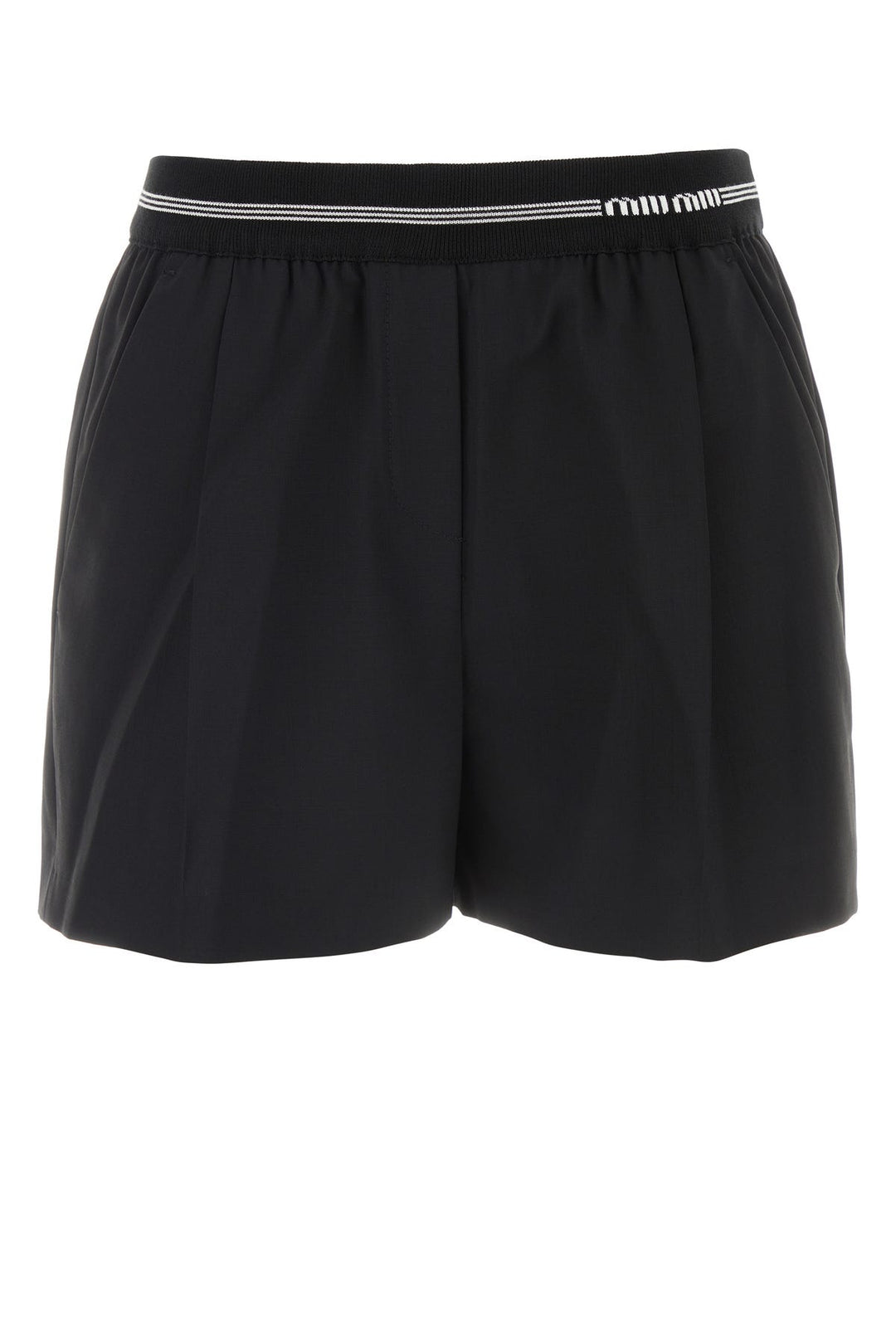 Black wool shorts