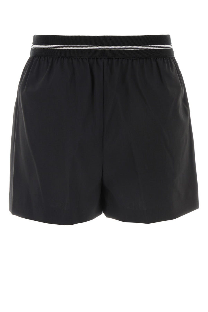 Black wool shorts