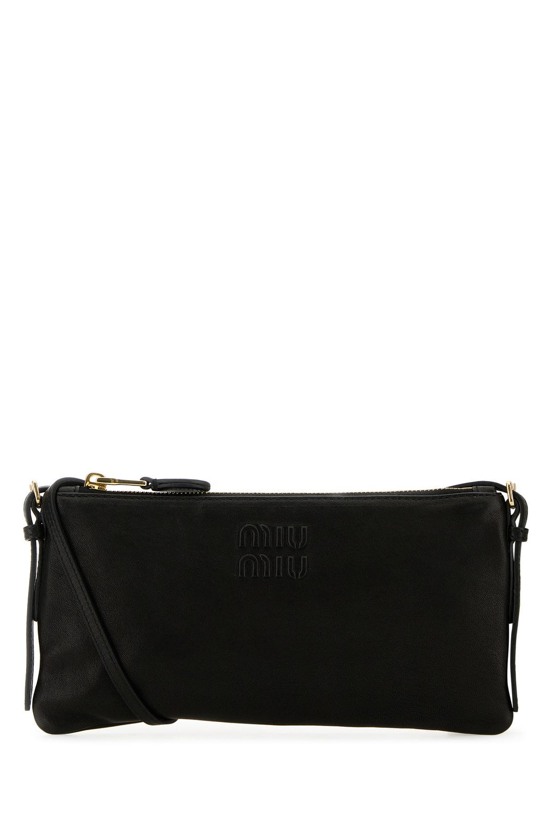 Black nappa leather shoulder bag