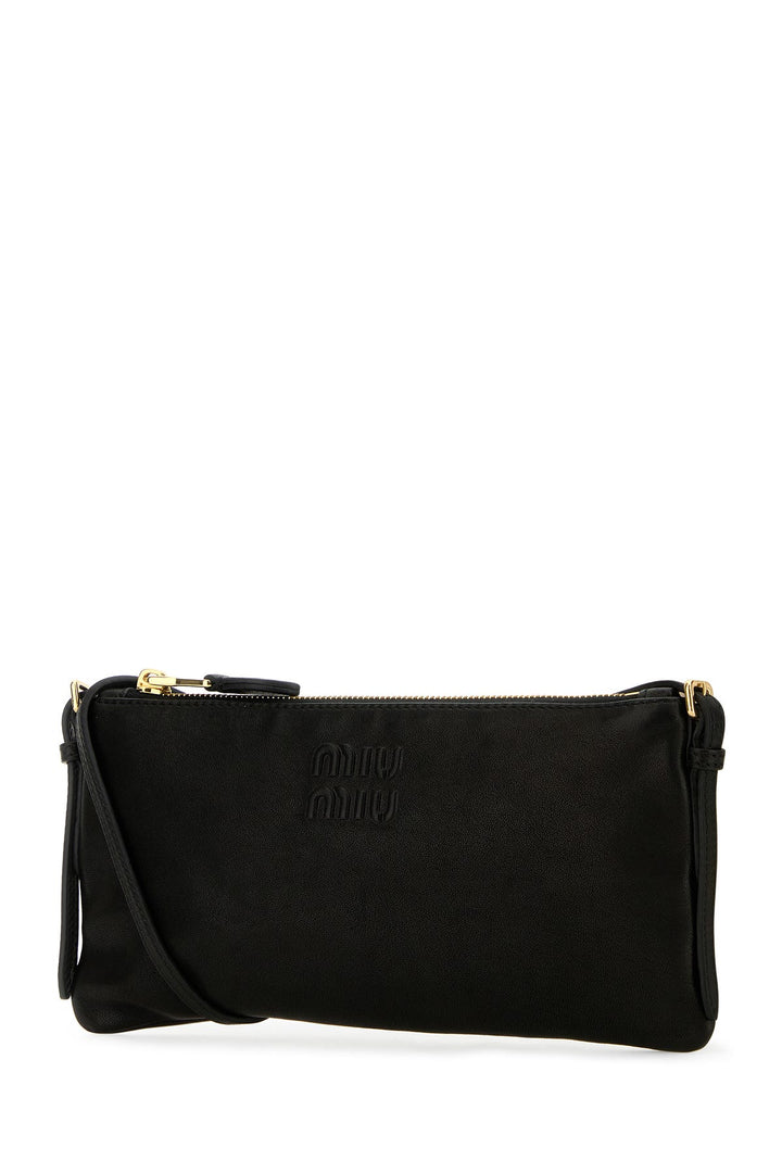 Black nappa leather shoulder bag