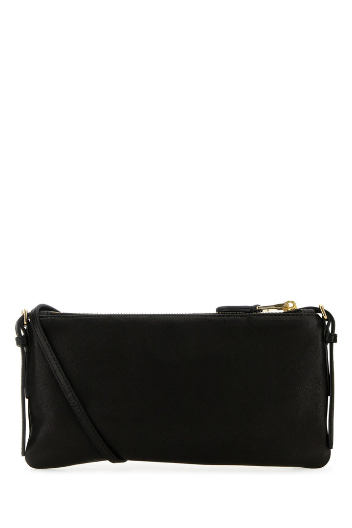 Black nappa leather shoulder bag