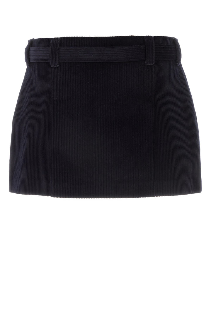 Midnight blue corduroy mini skirt