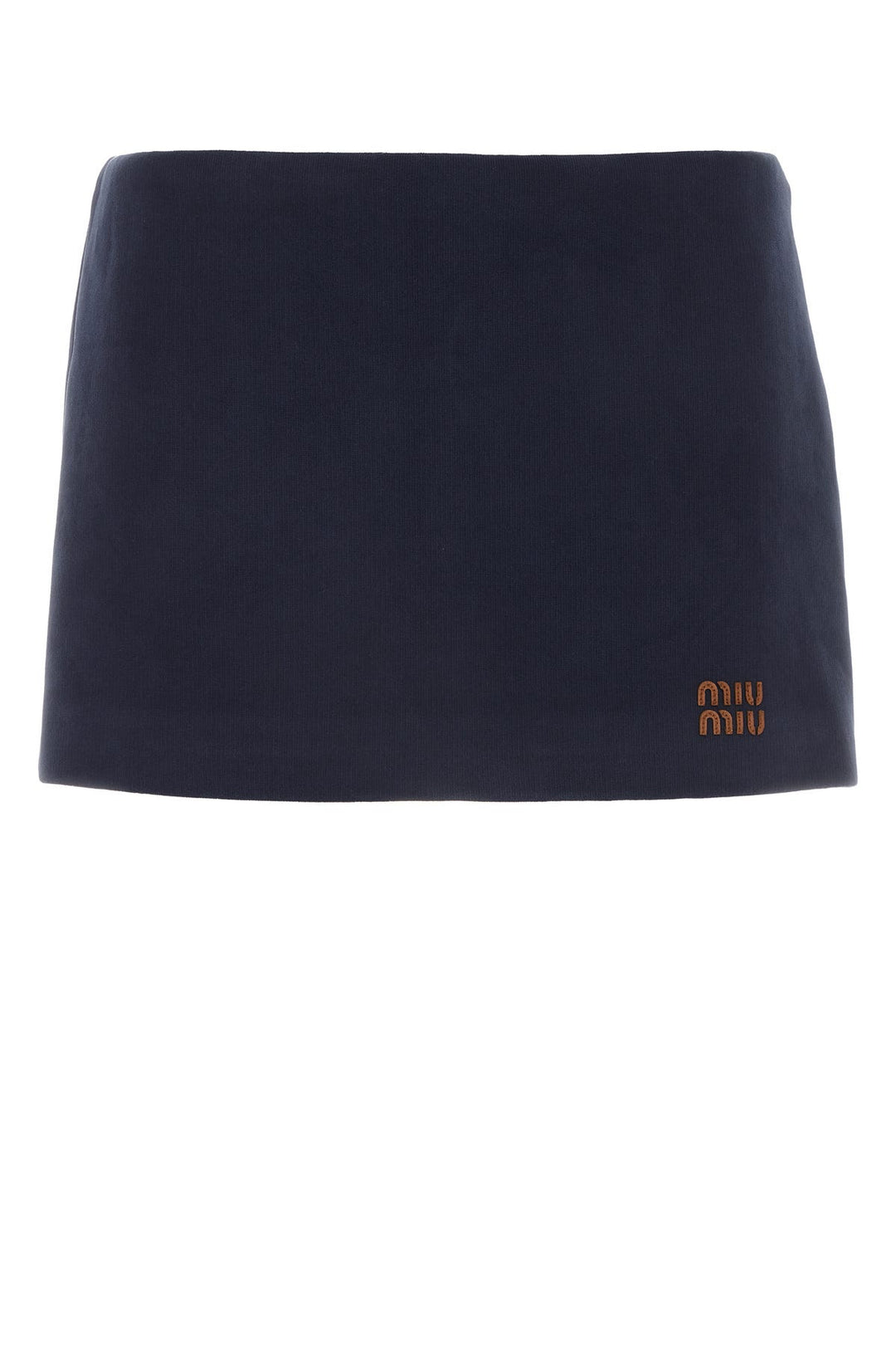 Navy blue cotton mini skirt