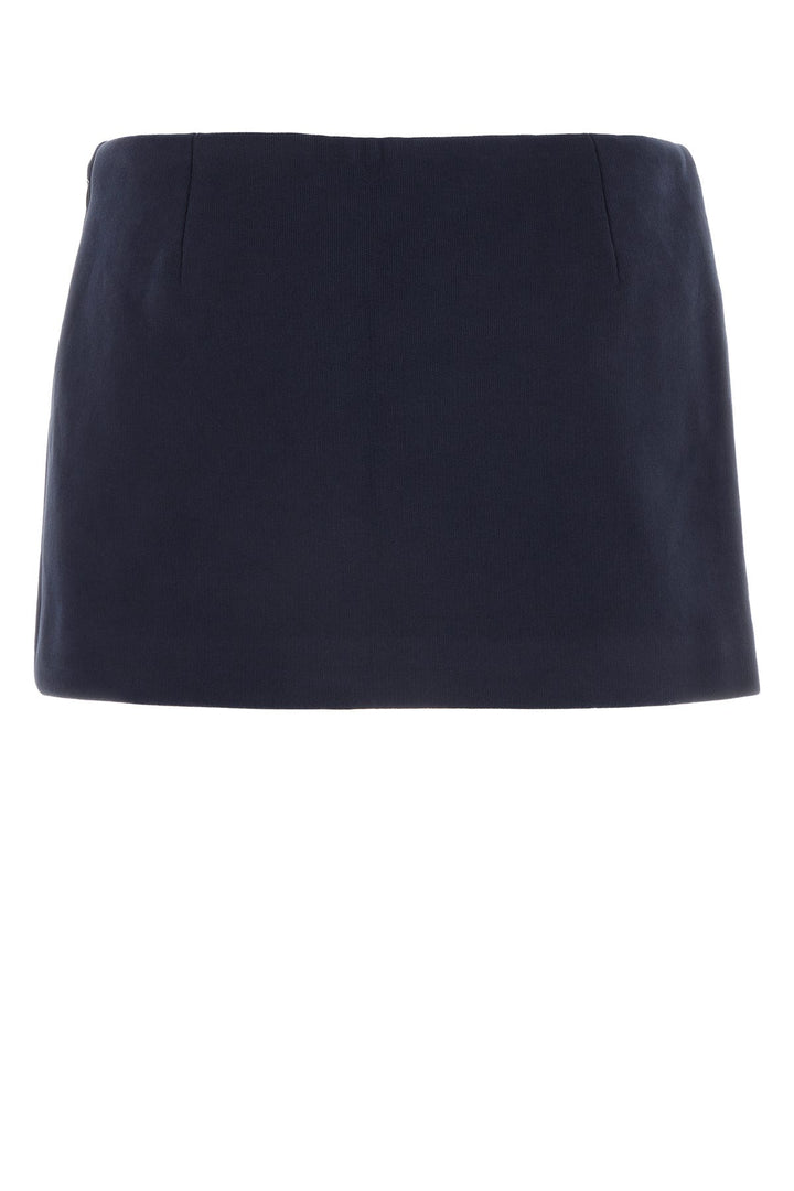 Navy blue cotton mini skirt