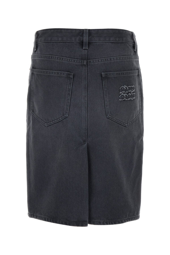 Graphite denim skirt