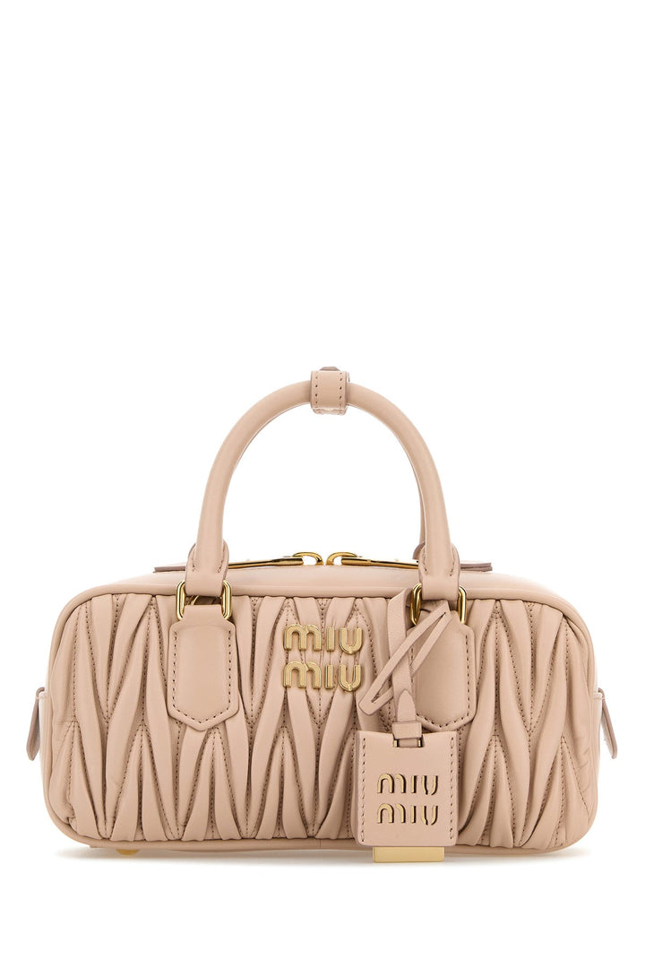 Powder pink leather Arcadie handbag