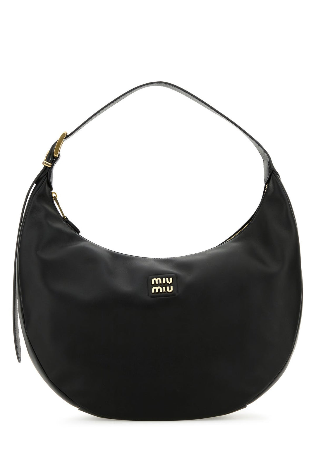 Black leather shoulder bag