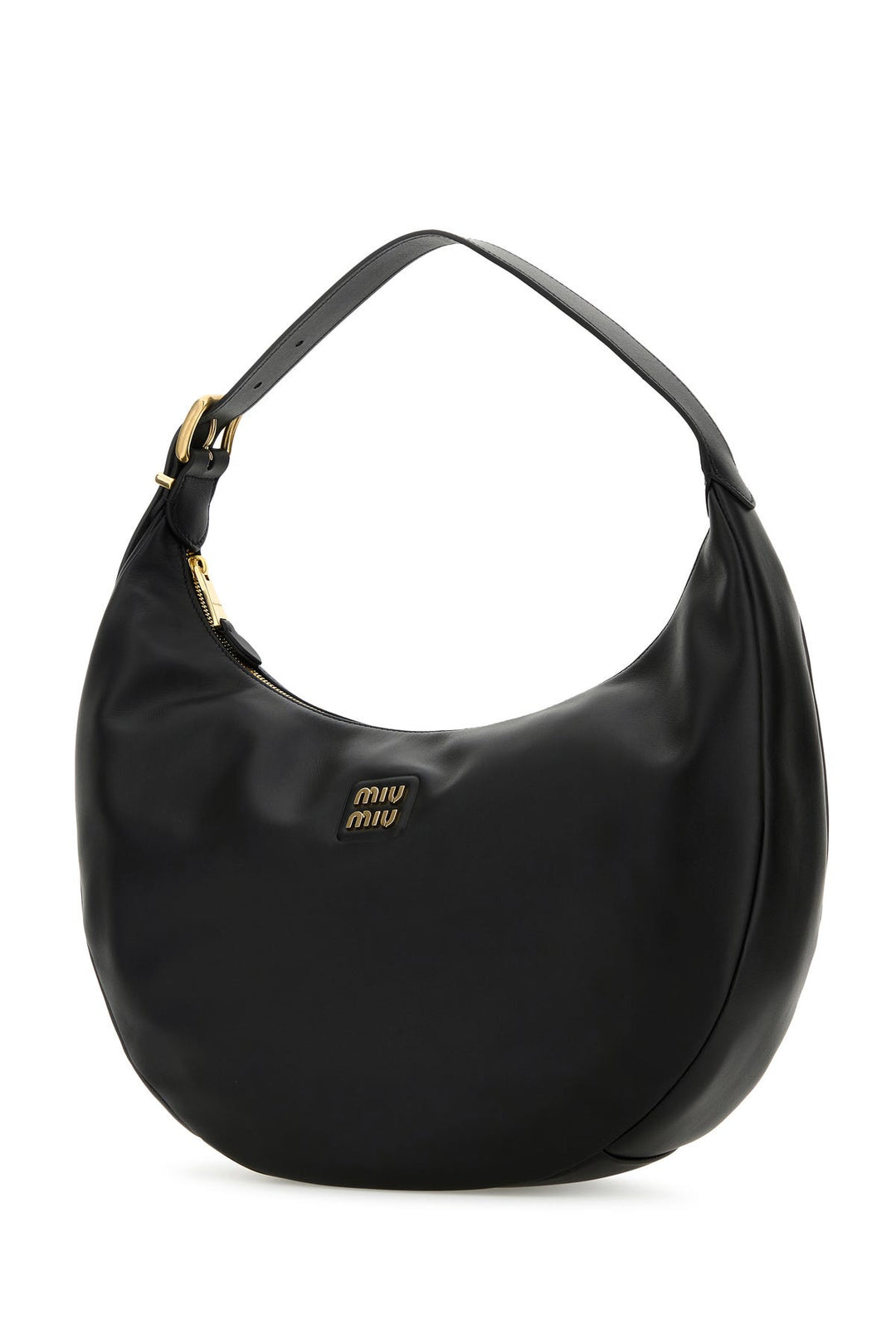 Black leather shoulder bag