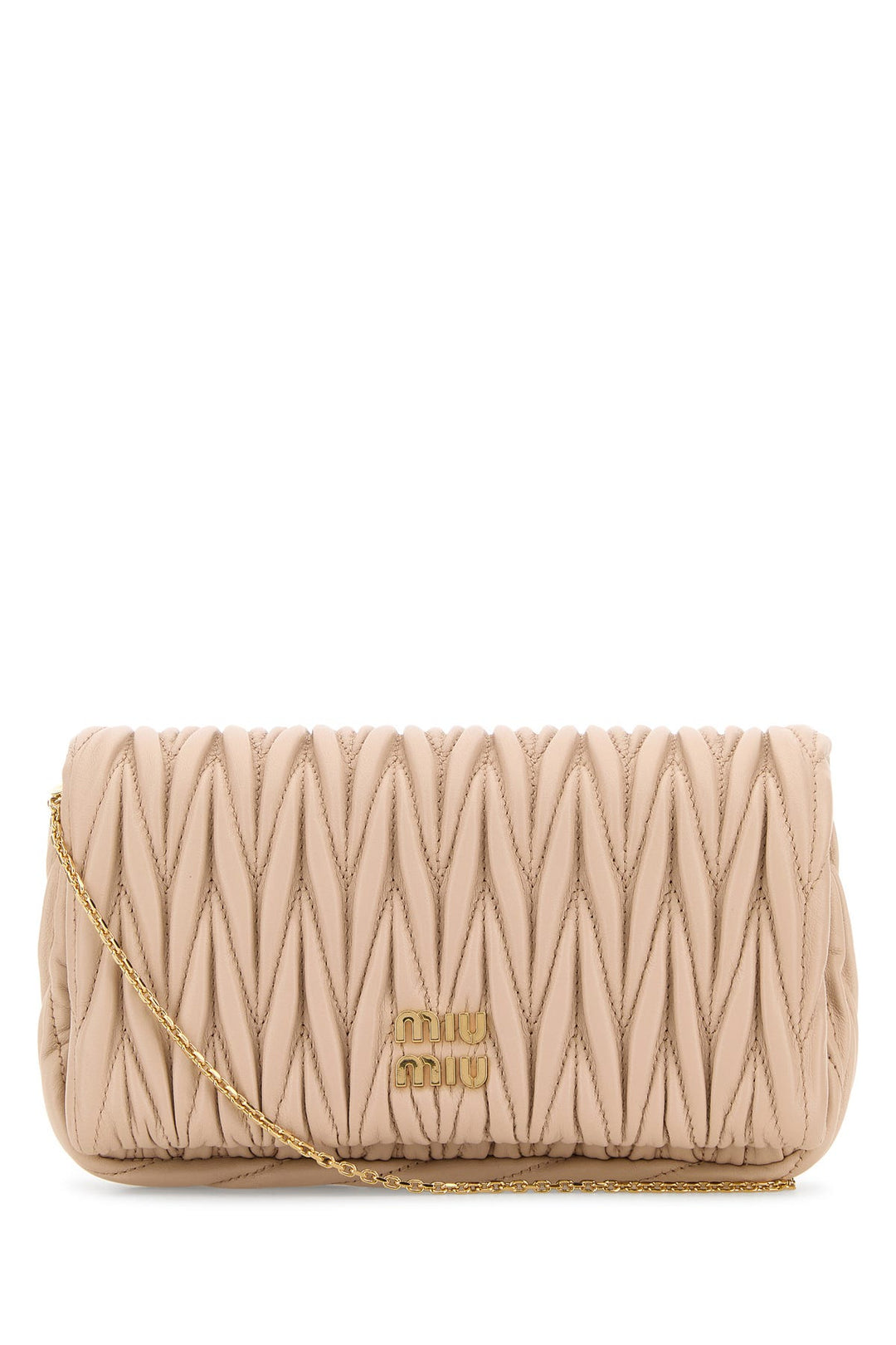 Powder pink nappa leather mini clutch