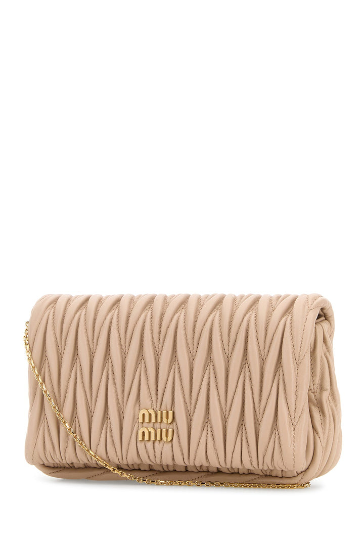 Powder pink nappa leather mini clutch