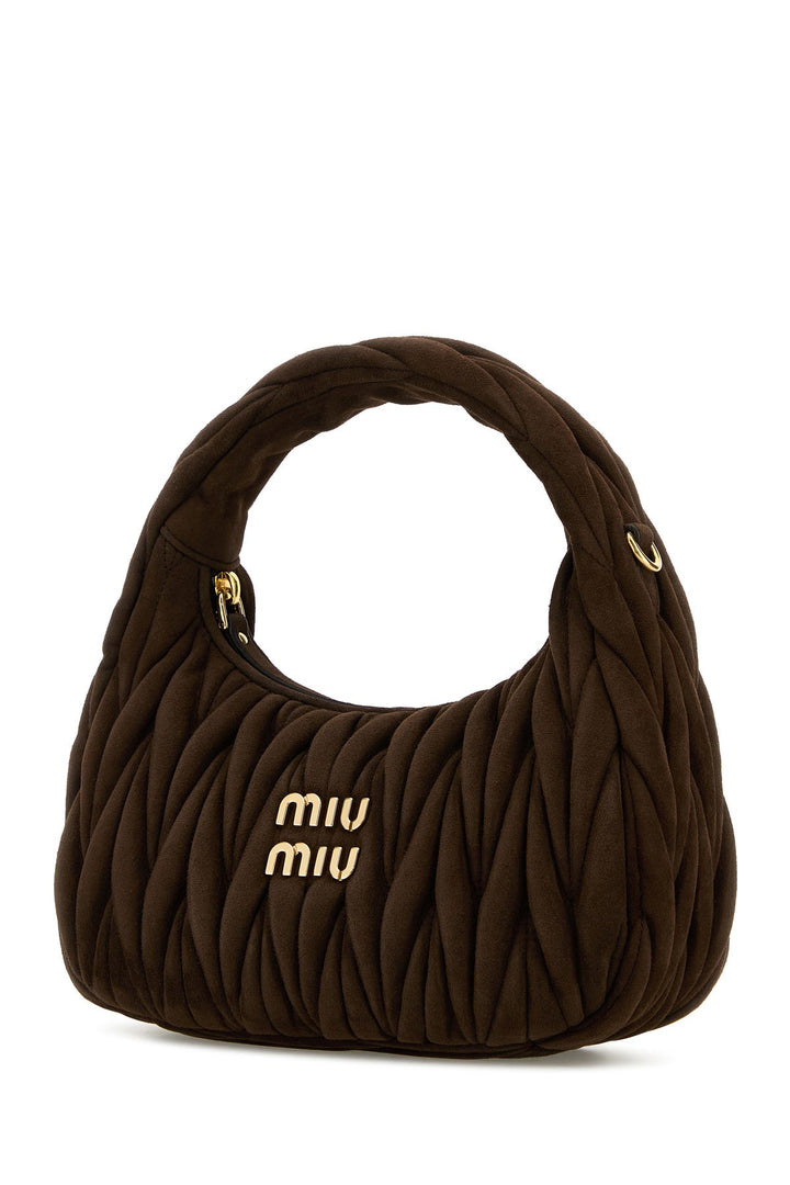 Dark brown suede handbag